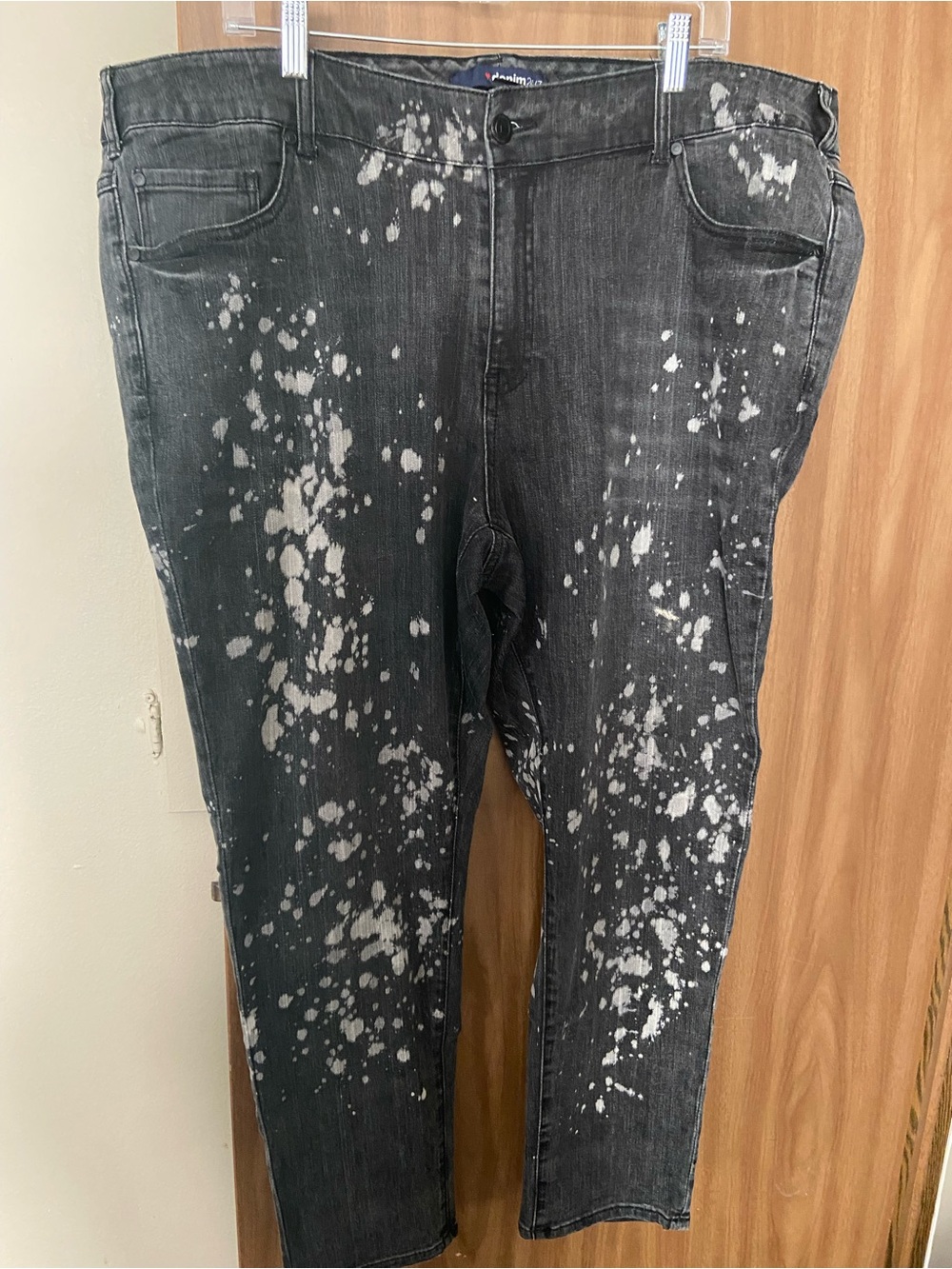 Denim 24/7 Black Skinny Jeans with White Paint-Splatter